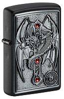 Зажигалка ZIPPO Winged Dragon Cross Design с покрытием Black Matte