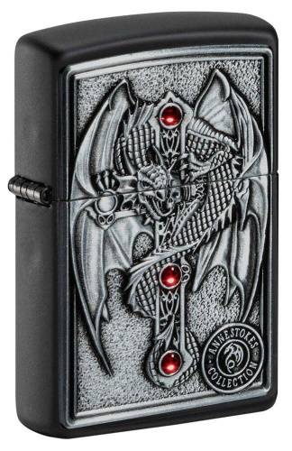 138 ZIPPO  ZIPPO Winged Dragon Cross Designпокрытием Black Matte