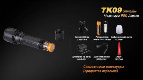 375  Фонарь Fenix TK09 XP-L HI LED фото 6