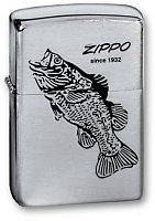 Зажигалка ZIPPO Black Bass Brushed Chrome