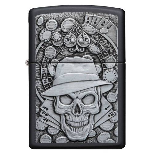 321 ZIPPO Зажигалка ZIPPO Gambling Skull с покрытием Black Matte фото 7