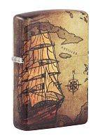 Зажигалка ZIPPO Pirate Ship Design White Matte