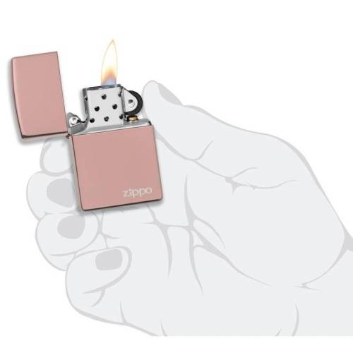 138 ZIPPO ЗажигалкаLogo Classic с покрытием High Polish Rose Gold фото 4