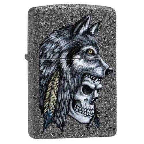 250 ZIPPO ЗажигалкаWolf Skull с покрытием Iron Stone™