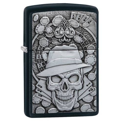 321 ZIPPO Зажигалка ZIPPO Gambling Skull с покрытием Black Matte