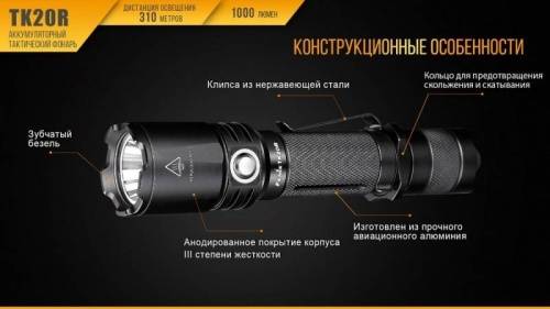 221 Fenix Фонарь тактический Fenix TK20R Cree XP-L HI V3 фото 8