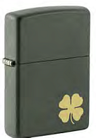 Зажигалка ZIPPO Four Leaf Clover с покрытием Green Matte