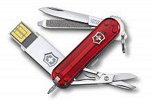 Нож перочинный Victorinox@work 4.6125.TG32B c USB-модулем 32Гб 58мм 8 фнк полупрозрачный красный