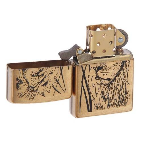 20 ZIPPO ЗажигалкаProud Lion Brushed Brass фото 10