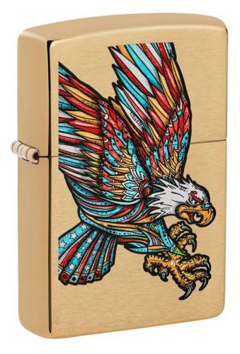 499 ZIPPO  ZIPPO Tattoo Eagleпокрытием Brushed Brass