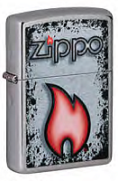  зажигалка ZIPPO Flame Design с покрытием Street Chrome