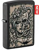  зажигалка ZIPPO Gory Tattoo с покрытием Black Matte