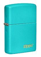  зажигалка Classic Flat Turquoise ZIPPO Logo