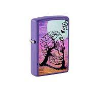  зажигалка ZIPPO Skull Tree с покрытием Purple Matte