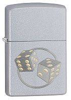 Зажигалка ZIPPO Classic "Кости" с покрытием Satin Chrome™