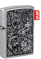  зажигалка ZIPPO Jungle Design с покрытием Street Chrome